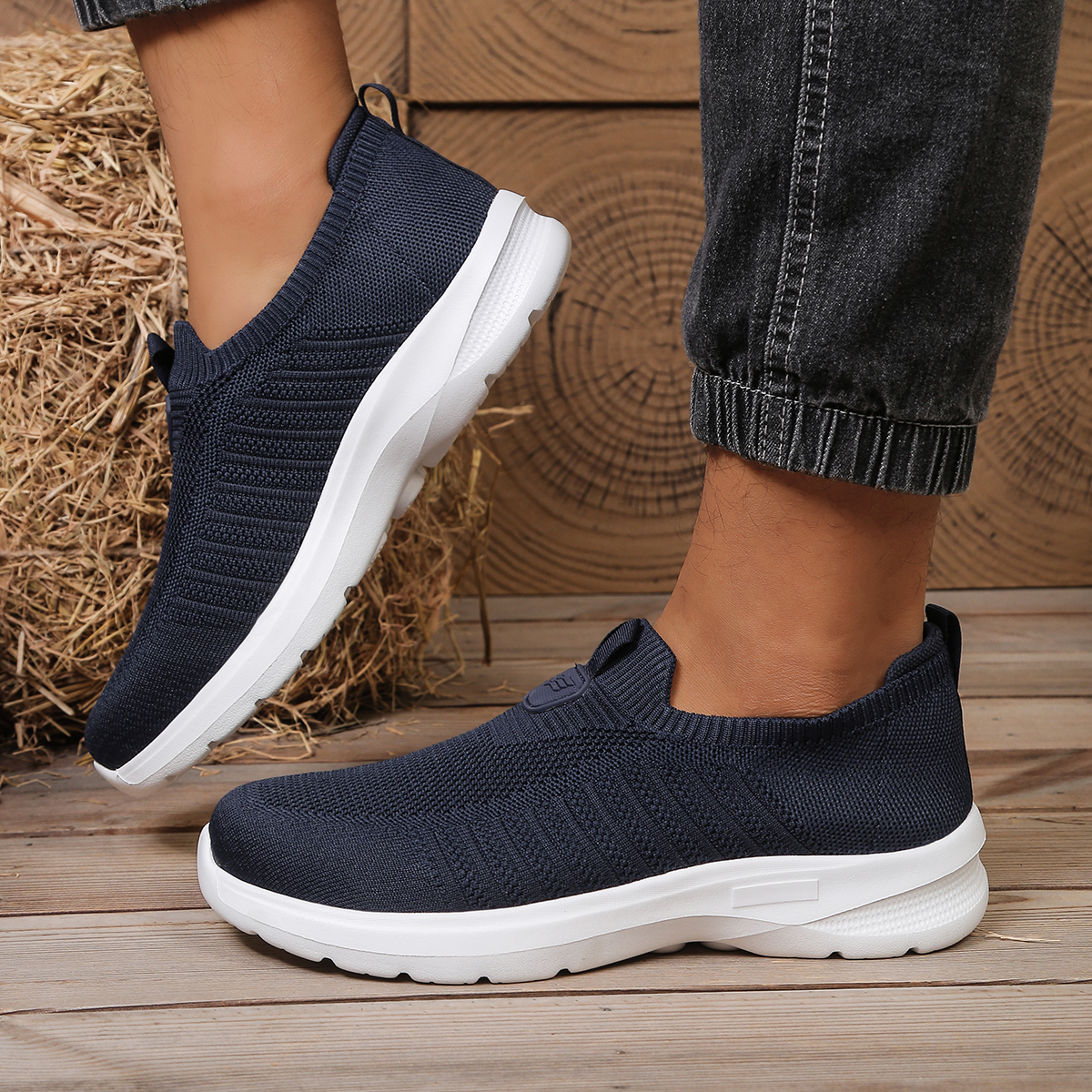 Men'S Shoes Comfortable Walking - Men Whoes Slip On Knit Walking