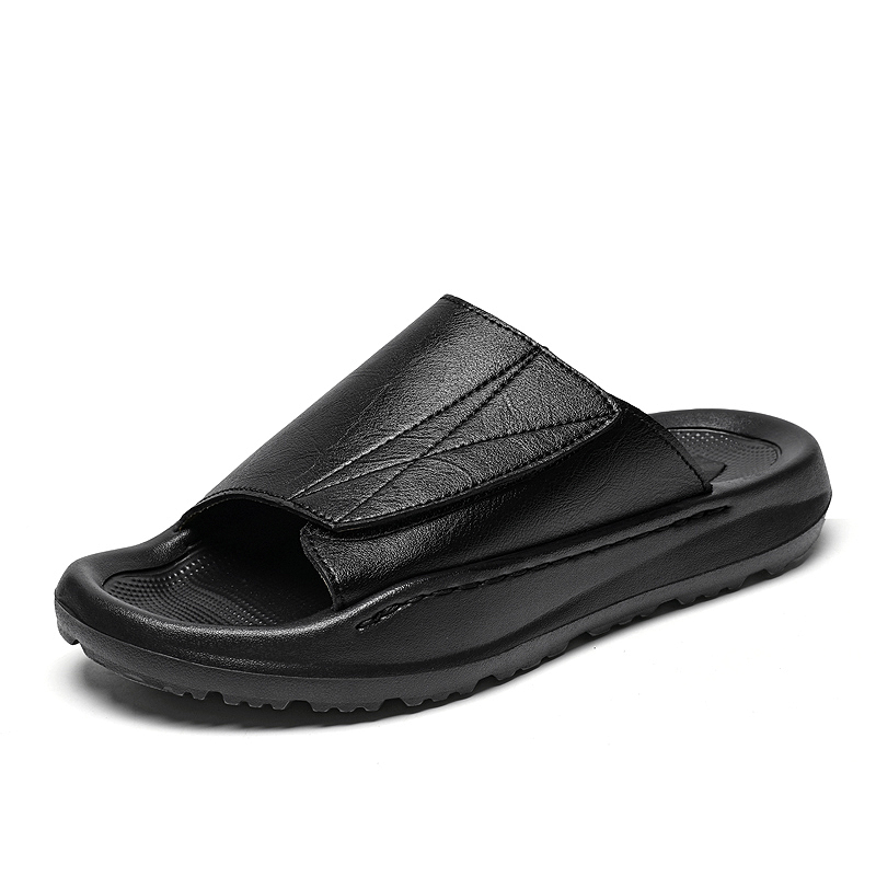 Men's Casual Leather Slippers  - огляд і ціна Men Shoes Velcro