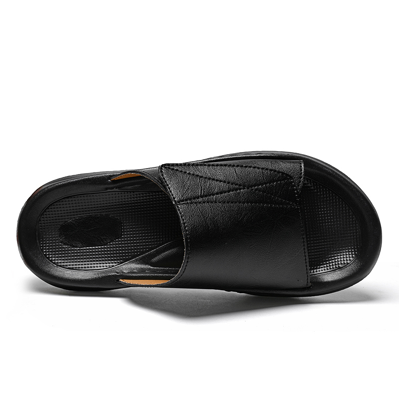 Men's Casual Leather Slippers  - огляд і ціна Men Shoes Velcro