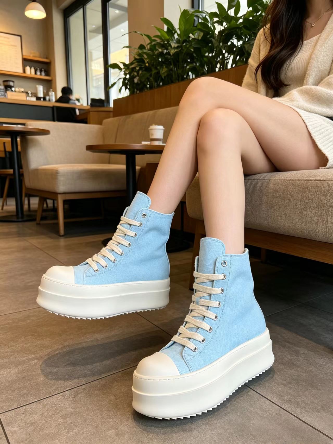 Light Blue High Top Canvas Sne - огляд і ціна Men Shoes Sneakers