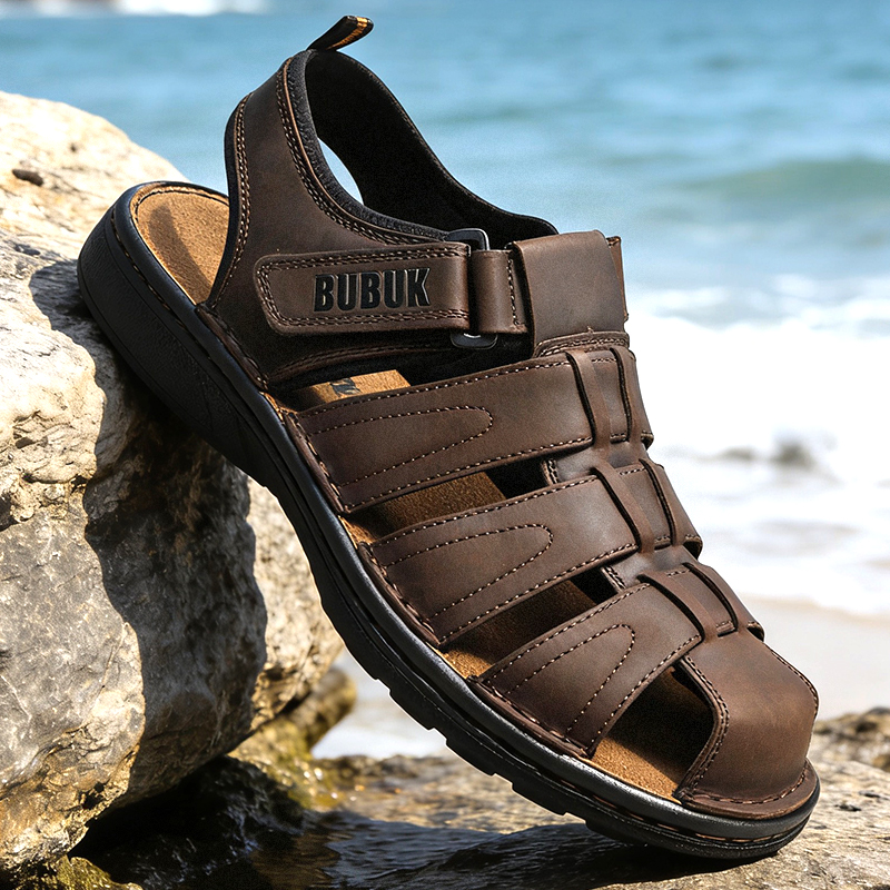 BUBUK Men's Leather Sports San - огляд і ціна Men Shoes Velcro