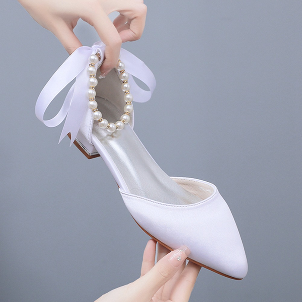 Wedding Shoes Bride Flat Heel  - огляд і ціна Dress Shoe Pointed